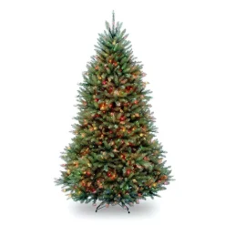 National Tree Company 7.5 Ft. Pre-Lit Dunhill Fir Hinged Artificial Christmas Tree With Multi-Color Lights