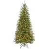 National Tree Company 7-1/2 Ft. Dunhill Slim Fir Hinged Artificial Christmas Tree With 600 Clear Lights -Alpine Corporation Shop national tree company pre lit christmas trees duslh1 75lo 64 1000