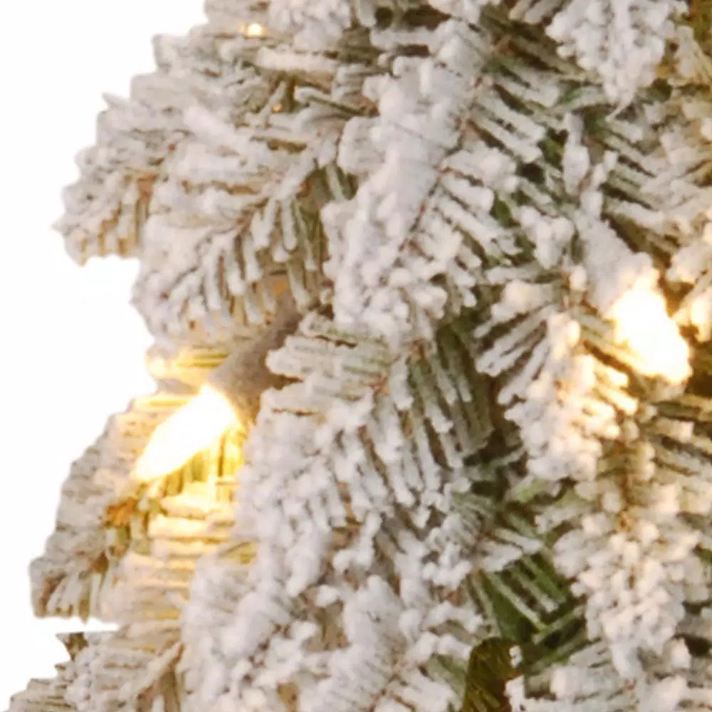 National Tree Company 5 Ft. Artificial Christmas Snowy Downswept Forestree With Clear Lights 5 National Tree Company 5 Ft. Artificial Christmas Snowy Downswept Forestree With Clear Lights - Image 3