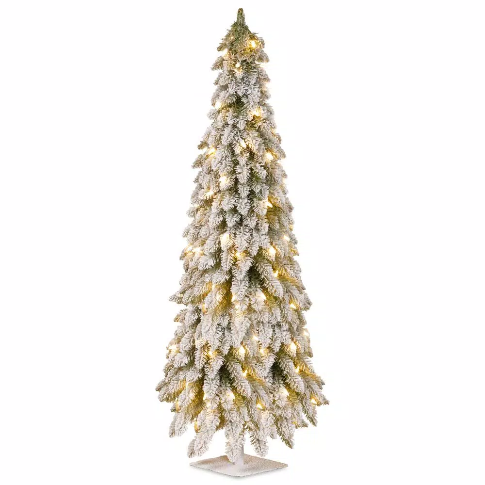 National Tree Company 5 Ft. Artificial Christmas Snowy Downswept Forestree With Clear Lights 3 National Tree Company 5 Ft. Artificial Christmas Snowy Downswept Forestree With Clear Lights