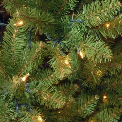 National Tree Company 7 Ft. PowerConnect Kingswood Fir Slim Artificial Christmas Tree With Dual Color LED Lights -Alpine Corporation Shop national tree company pre lit christmas trees kw7 d50 70 4f 1000