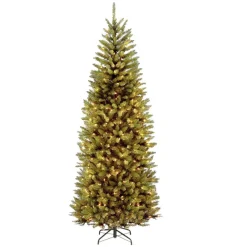 National Tree Company 7.5 Ft. PowerConnect Kingswood Fir Slim Artificial Christmas Tree With Dual Color LED Lights