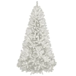 National Tree Company 7 Ft. North Valley White Spruce Hinged Artificial Christmas Tree With Glitter And 550 Clear Lights