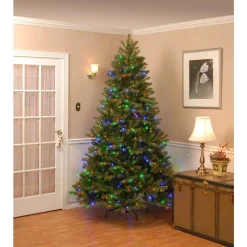 National Tree Company 10 Ft. Downswept Douglas Fir Artificial Christmas Tree With Dual Color LED Lights -Alpine Corporation Shop national tree company pre lit christmas trees pedd1 312ld 10x 31 1000