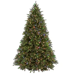 National Tree Company 7-1/2 Ft. Feel Real Jersey Fraser Fir Hinged Artificial Christmas Tree With 1250 Multicolor Lights