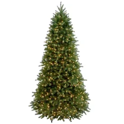 National Tree Company 7-1/2 Ft. Feel Real Jersey Fraser Slim Fir Hinged Artificial Christmas Tree With 800 Clear Lights