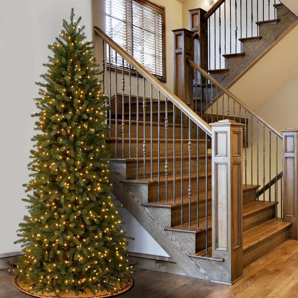 National Tree Company 12 Ft. Jersey Fraser Fir Pencil Slim Artificial Christmas Tree With Clear Lights 4 National Tree Company 12 Ft. Jersey Fraser Fir Pencil Slim Artificial Christmas Tree With Clear Lights - Image 2