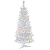 National Tree Company 4 Ft. White Iridescent Tinsel Artificial Christmas Tree With Clear Lights -Alpine Corporation Shop national tree company pre lit christmas trees tt33 313 40 64 1000