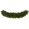 Nearly Natural 6 Ft. X 18 In. Pre-Lit Christmas Pine Extra Wide Artificial Garland With 100 Multi-Colored LED Lights 1 Nearly Natural 6 Ft. X 18 In. Pre-Lit Christmas Pine Extra Wide Artificial Garland With 100 Multi-Colored LED Lights -Alpine Corporation Shop nearly natural christmas garland 4460 64 1000