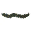 Nearly Natural 6 Ft. Pre-Lit Snow Dusted Artificial Christmas Garland With 50 Multi-Colored LED Lights, Berries And Pinecones