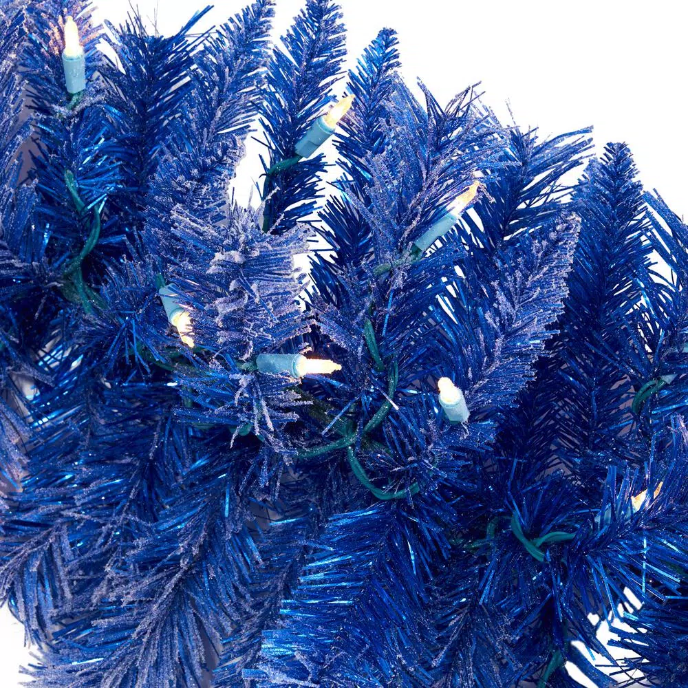 Nearly Natural 6 Ft. Pre-Lit Blue Artificial Christmas Garland With 50 Warm White Lights 5 Nearly Natural 6 Ft. Pre-Lit Blue Artificial Christmas Garland With 50 Warm White Lights - Image 3