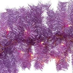 Nearly Natural 6 Ft. Pre-Lit Pink Artificial Christmas Garland With 50 White Warm Lights -Alpine Corporation Shop nearly natural christmas garland 4468 4f 1000
