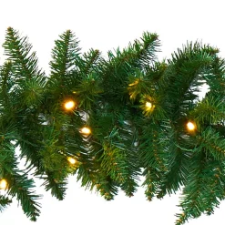Nearly Natural 9 Ft. Battery Operated Pre-lit Artificial Christmas Pine Garland With 50 Warm White LED Lights 10 Nearly Natural 9 Ft. Battery Operated Pre-lit Artificial Christmas Pine Garland With 50 Warm White LED Lights -Alpine Corporation Shop nearly natural christmas garland w1100 1f 1000