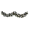 Nearly Natural 6 Ft. Battery Operated Pre-lit Flocked Mixed Pine Artificial Christmas Garland With 50 LED Lights, Pine Cones, Berries -Alpine Corporation Shop nearly natural christmas garland w1130 64 1000
