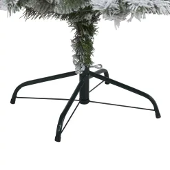 Nearly Natural 5 Ft. White Pre-Lit Flocked River Mountain Pine Artificial Christmas Tree With Pine Cones And 150 Clear LED Lights -Alpine Corporation Shop nearly natural pre lit christmas trees t1763 1f 1000