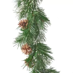 Noble House 9 Ft. Cashmere Pine Battery Operated Pre-Lit LED Artificial Christmas Garland With Snowy Branches And Pinecones 8 Noble House 9 Ft. Cashmere Pine Battery Operated Pre-Lit LED Artificial Christmas Garland With Snowy Branches And Pinecones -Alpine Corporation Shop noble house christmas garland 54838 4f 1000