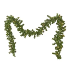 Noble House 9 Ft. Noble Fir Battery Operated Pre-Lit Clear LED Artificial Christmas Garland