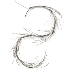 Noble House 6 Ft. Snowy White Battery Operated Pre-Lit Warm White LED Artificial Christmas Garland