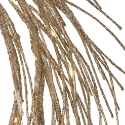 Noble House 24 In. Champagne Glitter Battery Operated Pre-Lit Warm White LED Artificial Christmas Wreath -Alpine Corporation Shop noble house christmas wreaths 83945 4f 1000