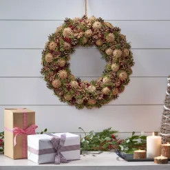 Noble House 18.5 In. Natural Brown Unlit Artificial Christmas Wreath With Pine Cones 11 Noble House 18.5 In. Natural Brown Unlit Artificial Christmas Wreath With Pine Cones -Alpine Corporation Shop noble house christmas wreaths 84046 31 1000