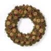 Noble House 18.5 In. Natural Brown Unlit Artificial Christmas Wreath With Pine Cones