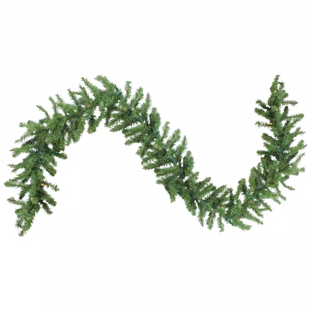 Northlight 9 Ft. X 8 In. Pre-Lit Canadian Pine Artificial Christmas Garland With Multi-Lights 3 Northlight 9 Ft. X 8 In. Pre-Lit Canadian Pine Artificial Christmas Garland With Multi-Lights