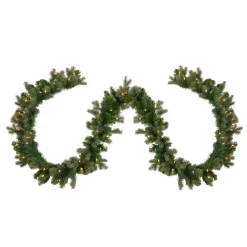 Northlight 108 In. Pre-Lit Savannah Spruce Artificial Christmas Garland With Clear Lights