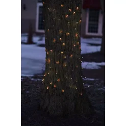 Northlight 2 Ft. X 8 Ft. Orange Mini Net Style Tree Trunk Wrap Christmas Lights With Brown Wire -Alpine Corporation Shop northlight christmas net lights 32604105 4f 1000