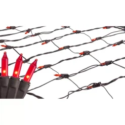 Northlight 2 Ft. X 8 Ft. Red Mini Net Style Tree Trunk Wrap Christmas Lights With Brown Wire