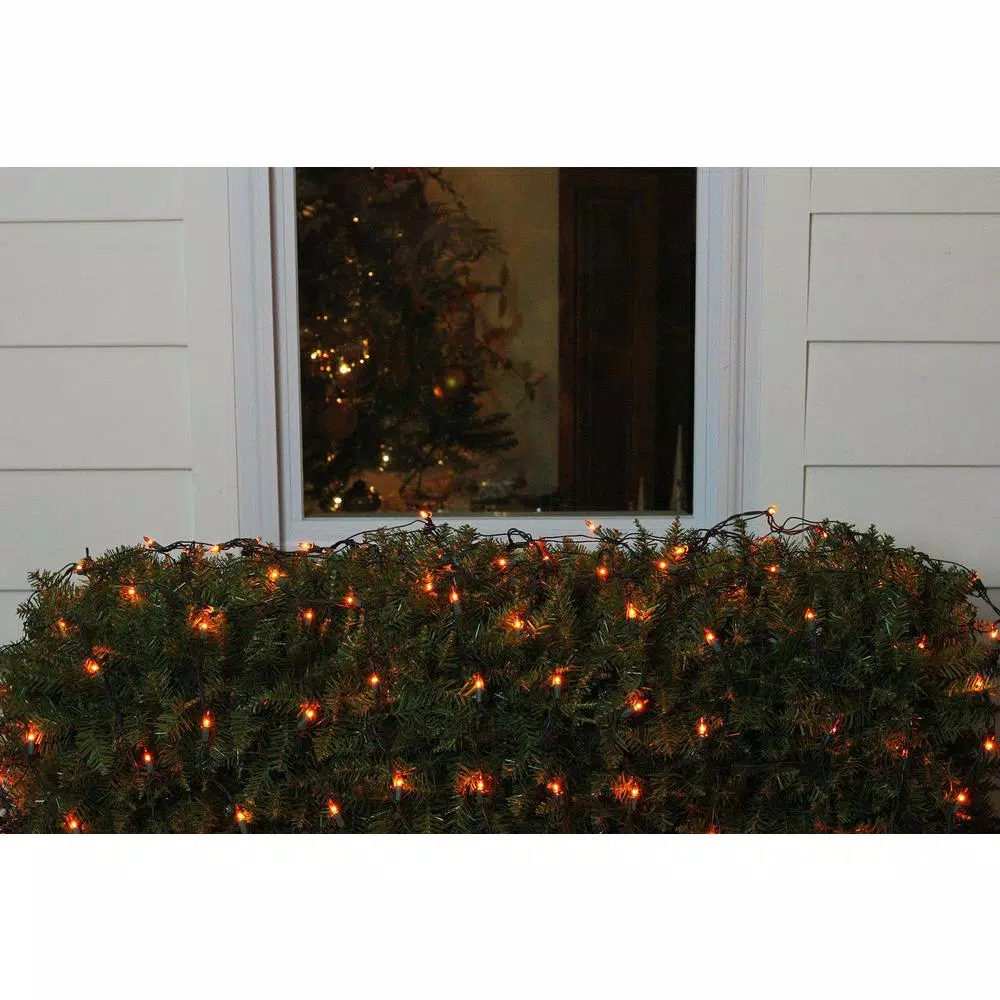Northlight 4 Ft. X 6 Ft. Orange Mini Net Style Christmas Lights With Green Wire 4 Northlight 4 Ft. X 6 Ft. Orange Mini Net Style Christmas Lights With Green Wire - Image 2