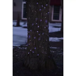 Northlight 2 Ft. X 8 Ft. Blue LED Net Style Tree Trunk Wrap Christmas Lights With Brown Wire -Alpine Corporation Shop northlight christmas net lights 32604841 c3 1000