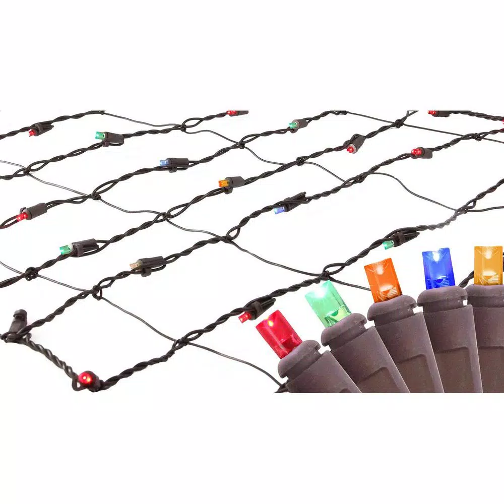 Northlight 2 Ft. X 8 Ft. Multi-Color LED Net Style Tree Trunk Wrap Christmas Lights With Brown Wire 3 Northlight 2 Ft. X 8 Ft. Multi-Color LED Net Style Tree Trunk Wrap Christmas Lights With Brown Wire