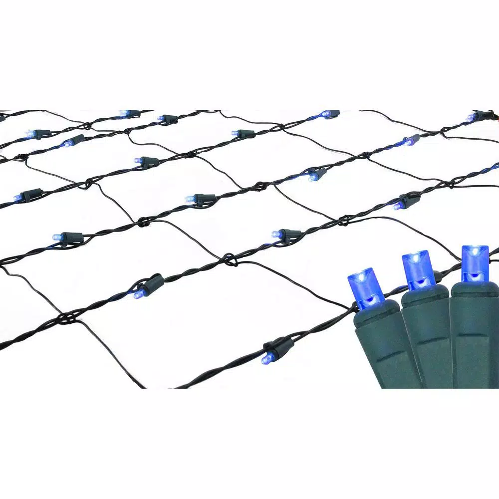 Northlight 4 Ft. X 6 Ft. Blue LED Net Style Christmas Lights With Green Wire 3 Northlight 4 Ft. X 6 Ft. Blue LED Net Style Christmas Lights With Green Wire