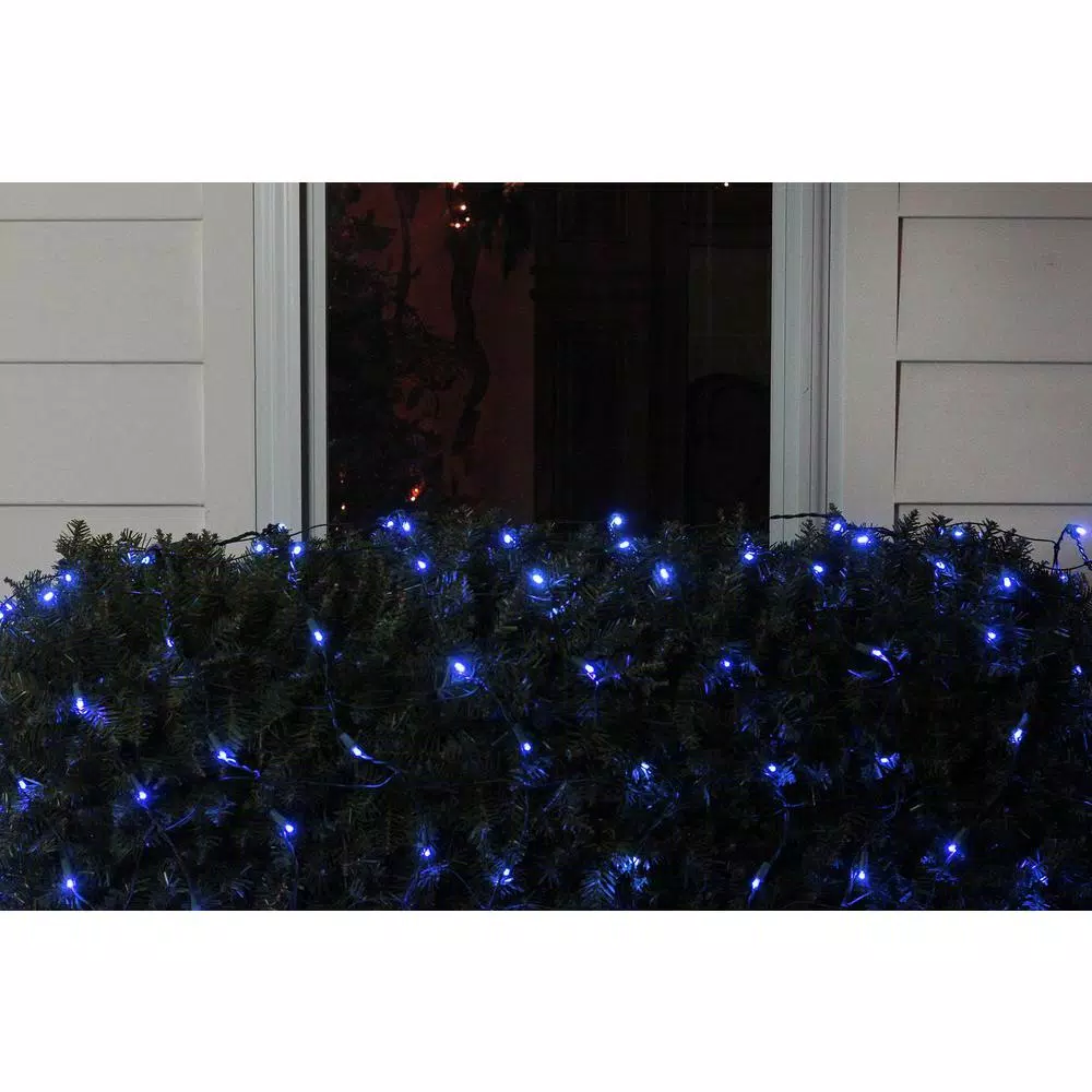 Northlight 4 Ft. X 6 Ft. Blue LED Net Style Christmas Lights With Green Wire 4 Northlight 4 Ft. X 6 Ft. Blue LED Net Style Christmas Lights With Green Wire - Image 2