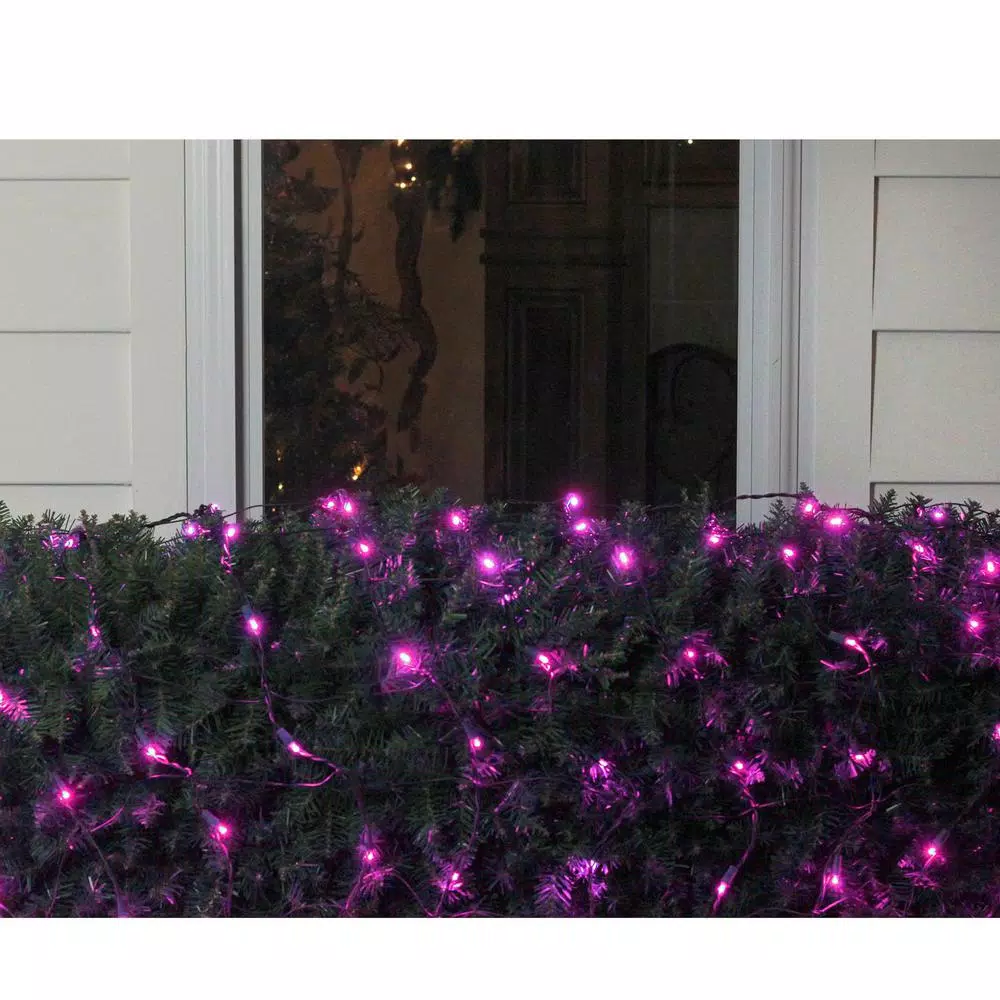 Northlight 4 Ft. X 6 Ft. Pink LED Net Style Christmas Lights With Green Wire 4 Northlight 4 Ft. X 6 Ft. Pink LED Net Style Christmas Lights With Green Wire - Image 2