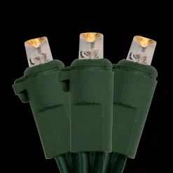 Northlight 24.5 Ft. 50-Light LED Warm White Wide Angle Christmas Lights With Green Wire