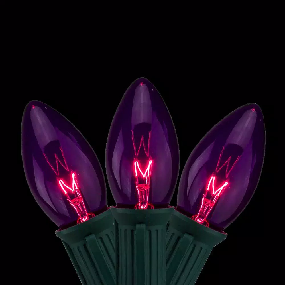 Northlight 12 In. Set Of 25 Transparent Purple C9 Christmas Lights Spacing – Green Wire 3 Northlight 12 In. Set Of 25 Transparent Purple C9 Christmas Lights Spacing – Green Wire