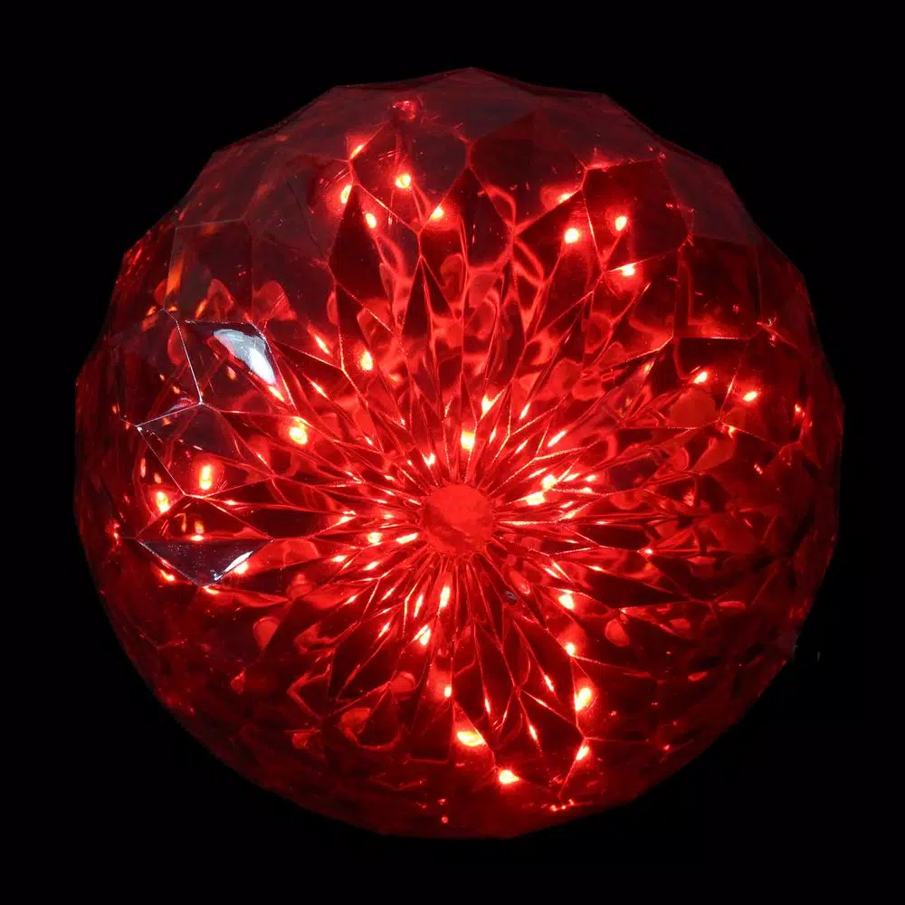 Northlight 20-Count Red LED Hanging Crystal Sphere Ball Outdoor Christmas Decoration 3 Northlight 20-Count Red LED Hanging Crystal Sphere Ball Outdoor Christmas Decoration