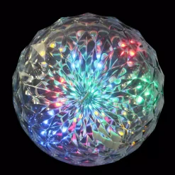 Northlight 6 In. LED Multi-Color Hanging Crystal Sphere Ball Outdoor Christmas Decoration