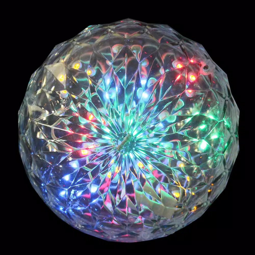 Northlight 6 In. LED Multi-Color Hanging Crystal Sphere Ball Outdoor Christmas Decoration 3 Northlight 6 In. LED Multi-Color Hanging Crystal Sphere Ball Outdoor Christmas Decoration