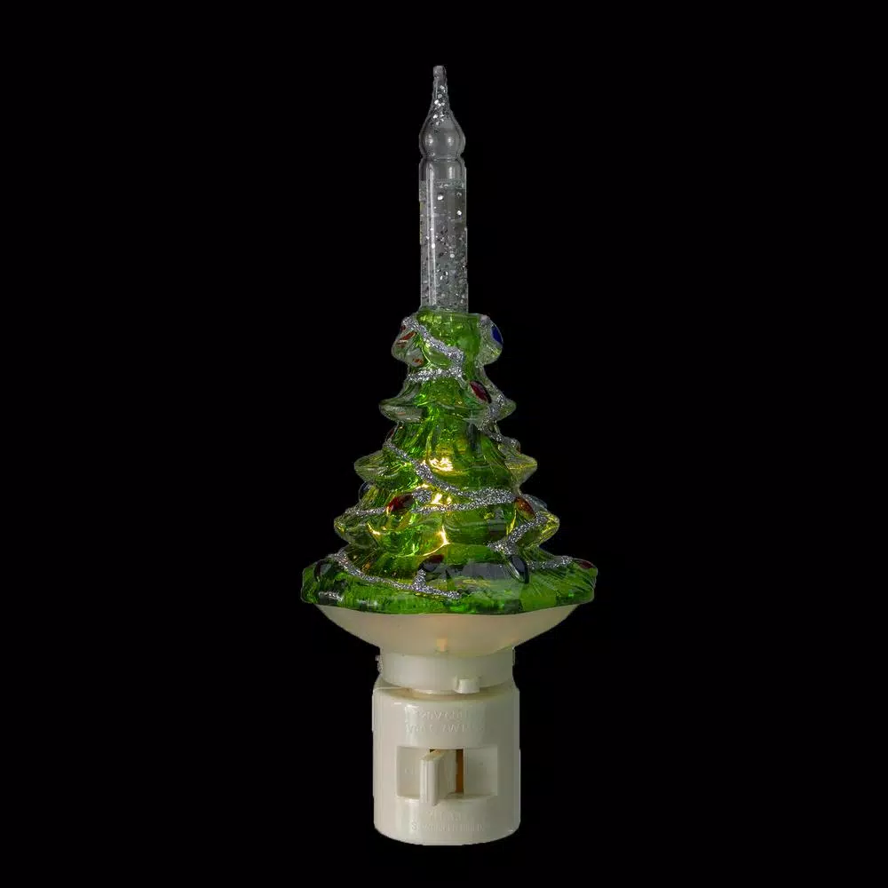Northlight 6.5 In. Green Decorated Christmas Tree Bubble Night Light 3 Northlight 6.5 In. Green Decorated Christmas Tree Bubble Night Light