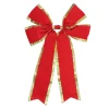 Northlight 24 In. X 38 In. 4-Loop Velveteen Christmas Bow With Gold Trim, Red 1 Northlight 24 In. X 38 In. 4-Loop Velveteen Christmas Bow With Gold Trim, Red -Alpine Corporation Shop northlight christmas tree ribbon 33406639 64 1000