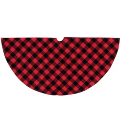 Northlight 20 In. Red And Black Buffalo Plaid Mini Christmas Tree Skirt