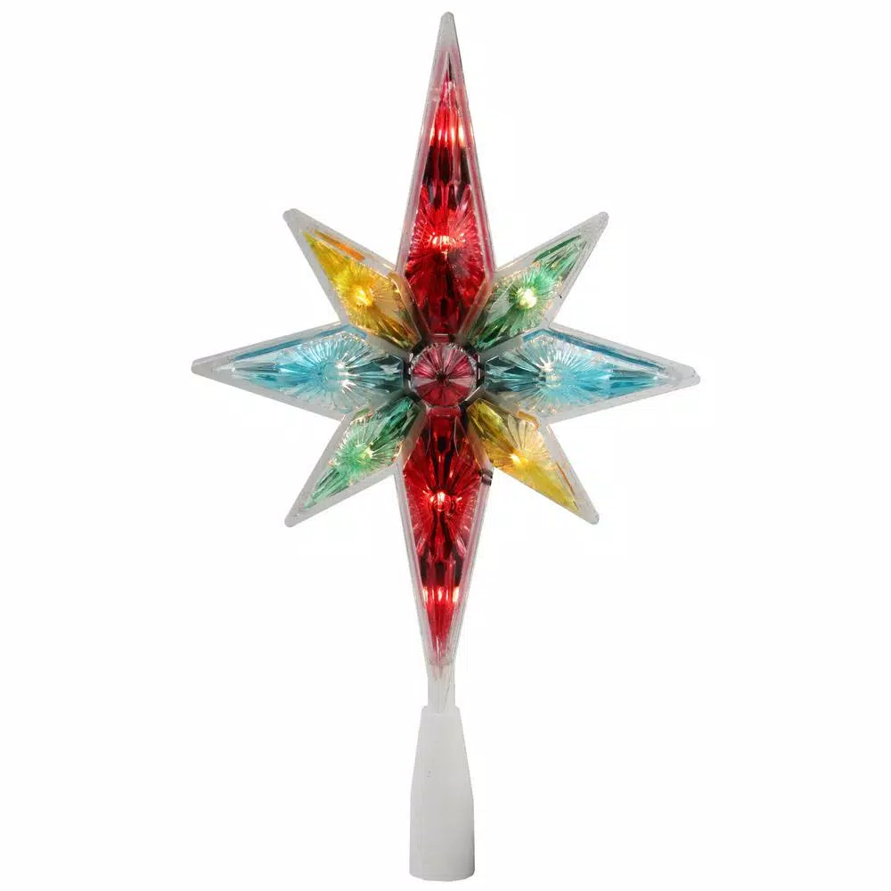 Northlight 10.75 In. Multi-Color Faceted Star Of Bethlehem Christmas Tree Topper – Clear Lights 3 Northlight 10.75 In. Multi-Color Faceted Star Of Bethlehem Christmas Tree Topper – Clear Lights