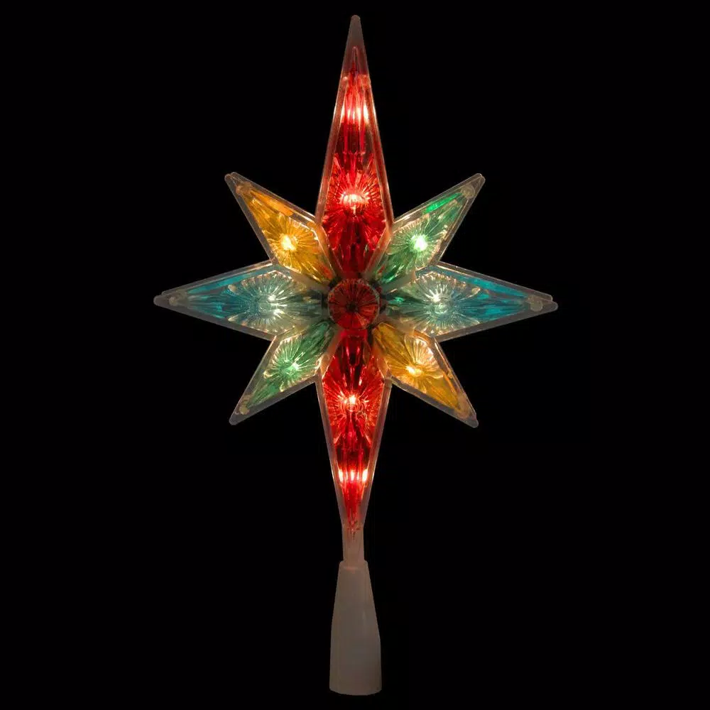 Northlight 10.75 In. Multi-Color Faceted Star Of Bethlehem Christmas Tree Topper – Clear Lights 4 Northlight 10.75 In. Multi-Color Faceted Star Of Bethlehem Christmas Tree Topper – Clear Lights - Image 2