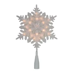 Northlight 10 In. Lighted White Snowflake Christmas Tree Topper With Clear Lights