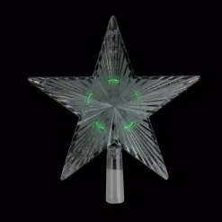 Northlight 9 In. Clear Crystal Star LED Christmas Tree Topper In Multi-Lights