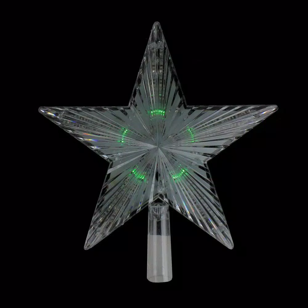 Northlight 9 In. Clear Crystal Star LED Christmas Tree Topper In Multi-Lights 3 Northlight 9 In. Clear Crystal Star LED Christmas Tree Topper In Multi-Lights