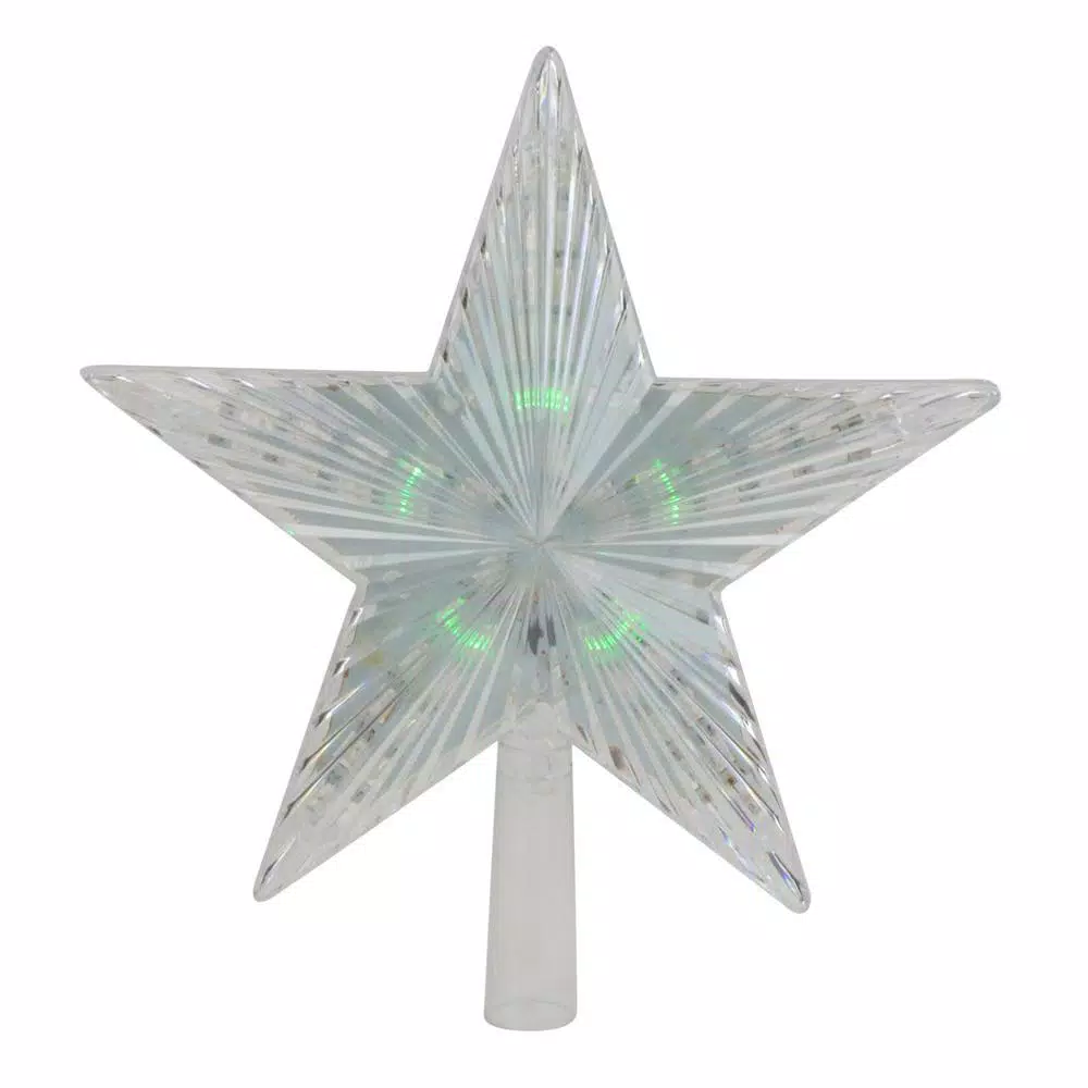 Northlight 9 In. Clear Crystal Star LED Christmas Tree Topper In Multi-Lights 4 Northlight 9 In. Clear Crystal Star LED Christmas Tree Topper In Multi-Lights - Image 2