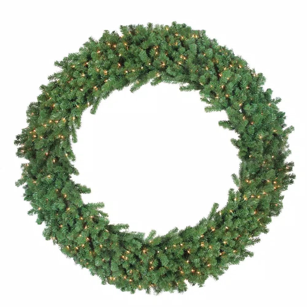 Northlight 60 In. Pre-Lit Deluxe Windsor Pine Artificial Christmas Wreath With Clear Lights 3 Northlight 60 In. Pre-Lit Deluxe Windsor Pine Artificial Christmas Wreath With Clear Lights